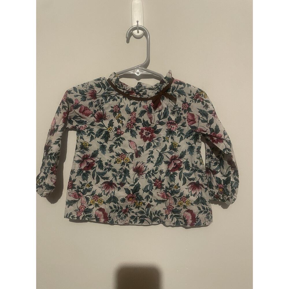 Janie & Jack Girls 12-18 Months‎ Floral Long Sleeve Blouse